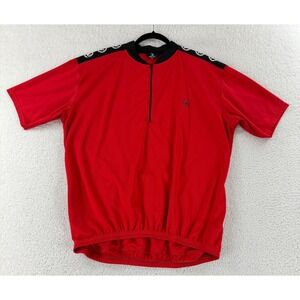 Canari Cycling Shirt Mens Size 2X Red Pullover Short Sleeve Stretch Outdoor VTG